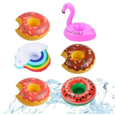 Abbildung von SwimAlot® Aufblasbares Partyzubehör 18x Getränkehalter Mix aufblasbar Cocktailhalter, Becher, Dosenhalter, Verschiedene Designs