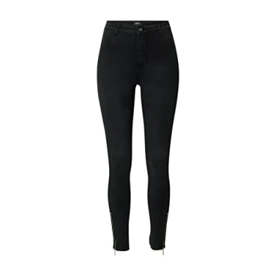 Abbildung von ONLY Damen Onlroyal Hw Sk Hem Zip Clean La Pimbox, Washed Black, L / 30L