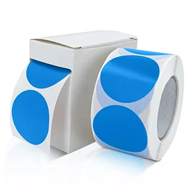 Abbildung von Runde Aufkleber 38mm Blau Selbstklebend Rolle kleine Klebepunkte Etiketten Farbkodierung kreise Sticker Ablösbare Wetterfest Mit Spenderbox 500 Stück