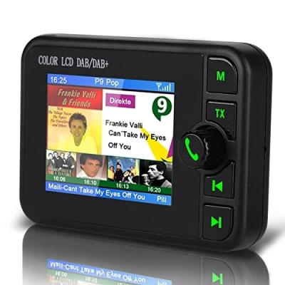 Abbildung von DAB/DAB+Autoradio Adapter,2,4&quot; LCD Display mit Bluetooth Freisprecheinrichtung+DAB Transmitter+FM Transmitter + Aux in/Out TF Karte Musik Spielen+KFZ Ladegerät