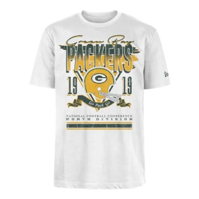 Abbildung von GREEN BAY PACKERS New Era Cap NFL Oversized T Shirt Screent Print Distressed Team Graphic White Unisex