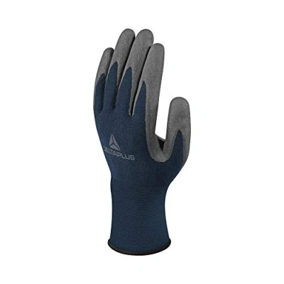 Abbildung von Delta Plus VV811GR06 Feinstrickhandschuh auf Wasserbasisi, 100% Polyamid, Polyharnstoff Beschichtete Handfläche, 15Er Teilung, Marineblau/Grau, Größe 06