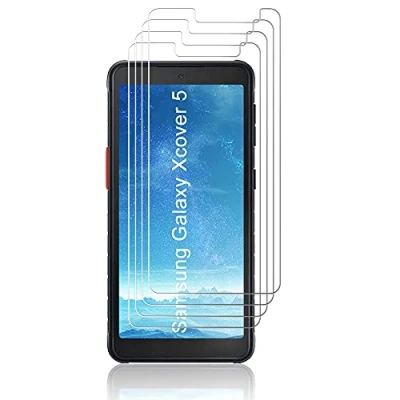 Abbildung von J&amp;D Displayschutz Kompatibel für Samsung Galaxy Xcover 5 Gehärtetes Glas Schutzfolie, 4 Stücke Vorgespanntes Nicht Ganze Displayschutzfolie Deckung
