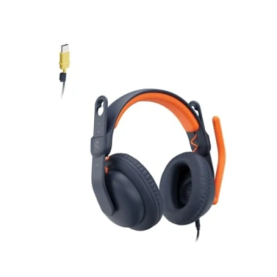 Abbildung von Logitech Zone Learn kabelgebundenes Headset mit Mikrofon für Schüler, Bequeme und verstellbare Passform Kinder, USB C, Windows/macOS/iPadOS/Android/Mobilgeräte On Ear, Blau