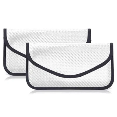 Abbildung von Faraday Tasche Handy, 2 Stück Keyless Go Schutz RFID Blocker Schlüsseletui Groß Bag für Handy Sichtschutz und Autoschlüssel Schlüsseltasche Strahlenschutz Kohlefaser [Silber]