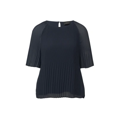 Abbildung von s.Oliver Black Label Damen 2164910 Plissee Blouse, Navy, 40