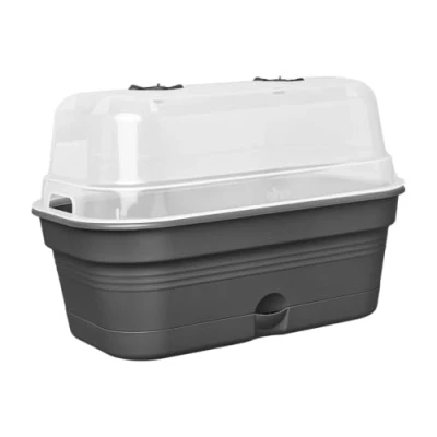 Abbildung von elho Green Basics Anzucht Schale Allin1 39 Anzuchtset 100% recyceltem Plastik Ø 39.0 x H 15.2 cm Schwarz/Living Schwarz