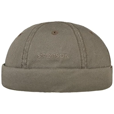 Abbildung von Stetson Ocala Baumwoll Dockercap Herren Dockermütze aus Baumwolle mit UV Schutz 40 Hafenmütze Sommer/Winter Oliv S (54 55 cm)