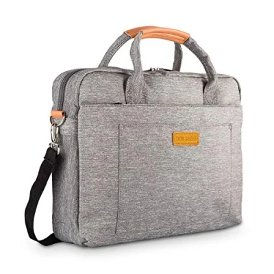 Abbildung von DOB SECHS 17.3 Zoll Laptoptasche Aktentaschen Handtasche Tragetasche Schulter Tasche Notebooktasche Laptop Sleeve hülle für bis zu 17 Dell Alienware/MacBook/Lenovo/HP,Grau