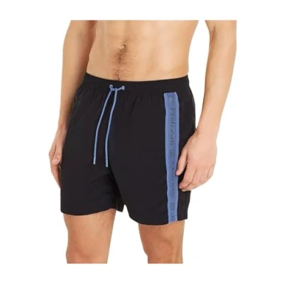 Abbildung von Tommy Jeans Medium Drawstring SIDE TAPE Badeshorts, Herren, Größe: Large, Black
