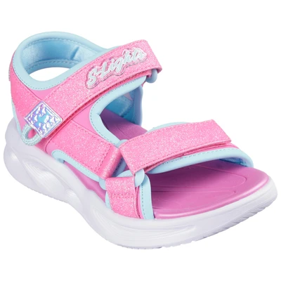 Abbildung von Skechers SOLA GLOW SANDAL Sandale, Klettschuh, mit Glitzer, Blinkfunktion, Größenschablone zum Download