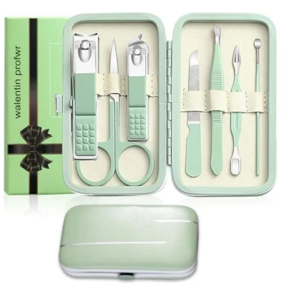 Abbildung von Maniküre Set Frauen Männer Nagelknipser Kit mit tragbaren Reisekoffer Teiliges Hochwertiges Nagelpflegeset Grooming für Ehemann Freund Familie Reise