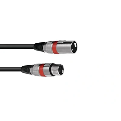 Abbildung von OMNITRONIC XLR Kabel 3pol 3m sw/rt Audiokabel mit 3 poligen Verbindern