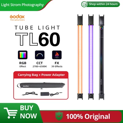 Abbildung von Godox TL60 Pavo Röhrenlicht RGB Farbfotografie Licht Handheld Light Stick mit APP Fernbedienung für Fotos Video Film Vlog