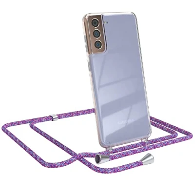 Abbildung von EAZY CASE Handykette kompatibel mit Samsung Galaxy S21 Plus 5G Handyhülle Umhängeband, Handykordel Schutzhülle, Silikonhülle, Hülle Band, Stylische Kette für Smartphone, Unicorn