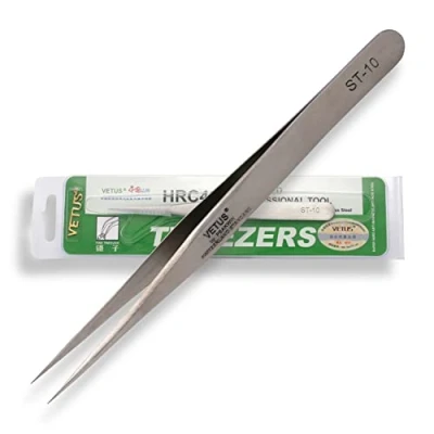 Abbildung von P Beauty Cosmetic Accessories VETUS Wimpern Pinzette für die Wimpernverlängerung ST 10 Ideal geeignet Einzelwimpern &amp; Volumentechnik Inklusive Schutzkappe (ST 10)