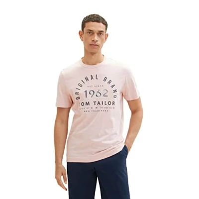 Abbildung von TOM TAILOR Herren T Shirt mit Print aus Baumwolle