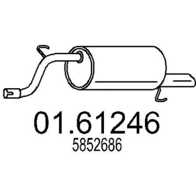 Abbildung von MTS 01.61246 Endschalldämpfer 1200 OPEL: Corsa D Schrägheck, E Schrägheck