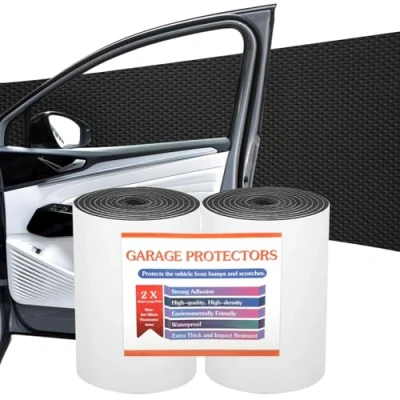 Abbildung von BBLTIFF 2X Garagen Wandschutz, Selbstklebender Türkantenschutz 2m x 20cm, Auto Türkantenschutz, Autotür Schutz, Extra Dicker 4mm Türschutz Garage Für den Schutz von und Garagenwänden (schwarz)