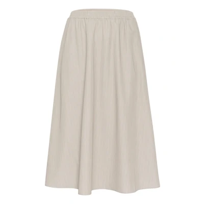 Abbildung von Kaffe Curve ESTA Alinienrock, Damen, Größe: 52, Feather gray melange pinstripe