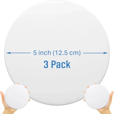 Abbildung von Strongest Home Wand Türgriff Stopper 12.5cm Satz von 3 Stück weißem Gummi Türknauf Runde Wall Shield Cushion Quiet Protector für Türgriff. Guard Tür Stoßstange Schutz
