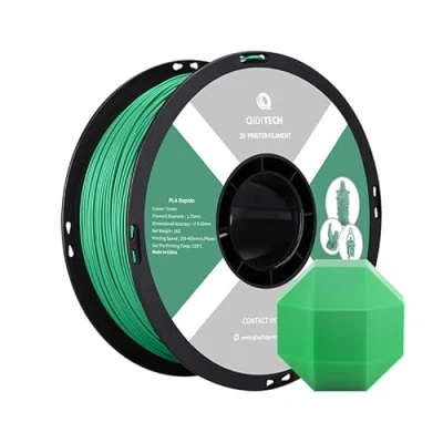 Abbildung von QIDI TECH PLA Rapido Filament 1.75mm, 3D Drucker PLA, geeignet für Hochgeschwindigkeitsdruck, 1.75 die meisten FDM Drucker, 1 KG Spule (2.2lbs), Grün