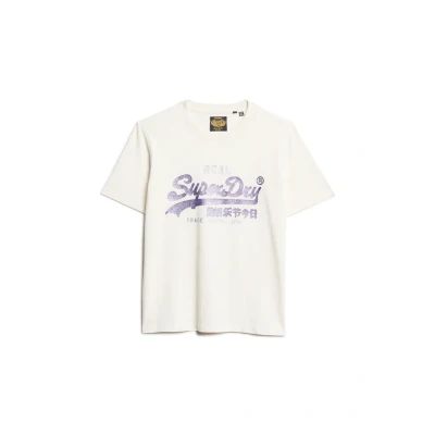 Abbildung von Superdry Embellished VL Graphic Tshirt print, Damen, Größe: 36, Ecru slub