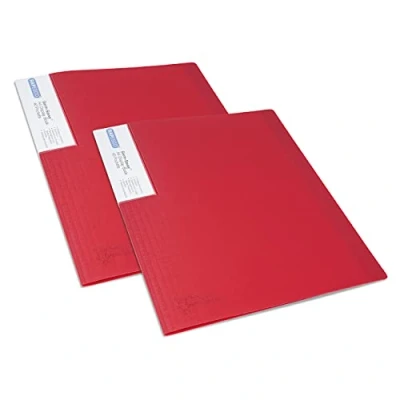 Abbildung von Rapesco 1676 Germ Savvy Antibakteriell, A4 Präsentationsmappe mit 40 Folien, Rot, Packung 2 Mappen