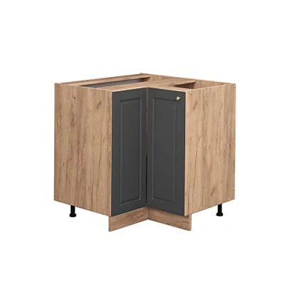 Abbildung von Vicco Eckunterschrank Fame Line, Anthrazit Gold/Goldkraft Eiche, 80.5 cm ohne Arbeitsplatte