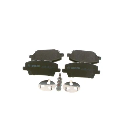 Abbildung von BOSCH 0 986 494 136 Bremsbelagsatz Low Metallic mit akustischer Verschleißwarnung Montageanleitung, Anti Quietsch Blech, Schrauben