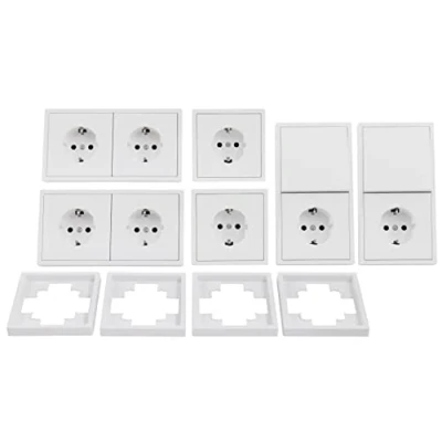 Abbildung von MC POWER Steckdosen und Schalter Set SHALLOW Standard 20 teilig, Klemmanschluss, weiß, matt