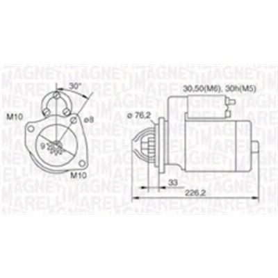 Abbildung von MAGNETI MARELLI 063721067010 Anlasser 12 1,4 9 BMW: 5 Limousine, Touring, X3, PORSCHE: Panamera, FORD: Sierra Mk2 Kombi, Limousine