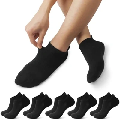 Abbildung von FALARY Sneaker Socken Damen Herren Kurze Baumwolle Atmungsaktive Sportsocken Laufsocken Outdoor Running Schwarz 35 38 10 Paar