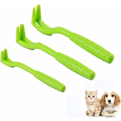 Abbildung von Zeckenpinzette,3 Größen Zeckenentferner,Grün Zeckenzange für Hunde Katze,Set Zeckenhaken Zeckenentferner Hund,Katze,Pferd