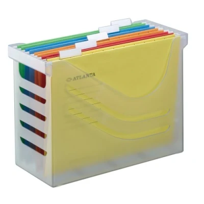 Abbildung von Silky Touch Office Box, Jalema 2658026000, Hängeregister inklusiv 5 Hängemappen A4, farbig sortiert, transluszent weiß