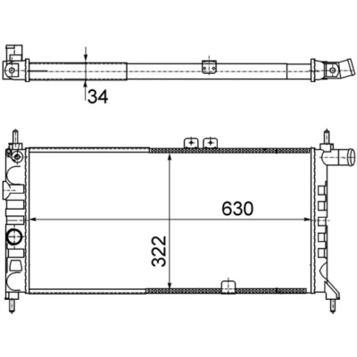 Abbildung von MAHLE ORIGINAL CR 441 000S Kühler, Motorkühlung für Fahrzeuge ohne Klimaanlage 635 318 28 Kühlrippen mechanisch gefügt OPEL: Kadett E CC
