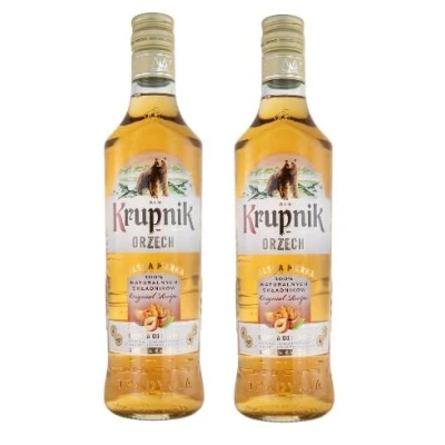 Abbildung von 6 Flaschen Krupnik Haselnuss a 500 ml 28% vol. Haselnusslikör + Space Riegel 45g von Onlineshop Bormann
