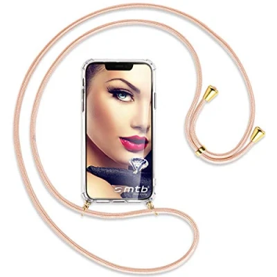 Abbildung von mtb more energy® Handykette kompatibel mit Sony Xperia XA1 (G3121, G3123 / 5.0&#039;&#039;) Rose Peach/Gold Smartphone Hülle zum Umhängen Anti Shock Strong TPU Case