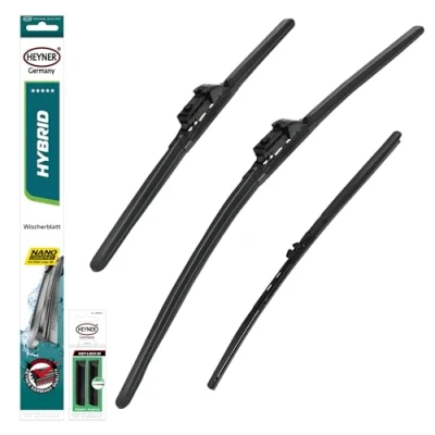 Abbildung von HEYNER® Scheibenwischer Set mit Heckscheibenwischer passend für WEY Coffee 02 (01.2021 10.2024) HYBRID Flachbalkenwischer Front und Heckwischer