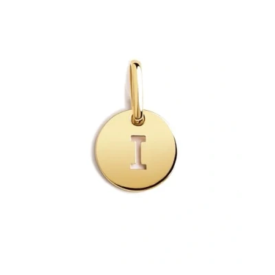 Abbildung von SINGULARU Mini Medallion Letter Gold Anhänger Initial in 925 Sterlingsilber mit 18kt Vergoldung Buchstabe A Z Charm Kombinierbar Halskette Damenschmuck H