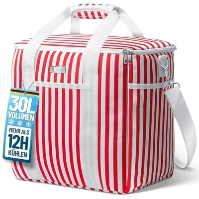 Abbildung von HOEL Kühltasche groß 30L faltbar Isolierte Thermotasche Lunchtasche wasserdicht &amp; auslaufsicher Isoliertasche für Auto Einkaufen Picknicktasche Lunch Bag Lunchbag