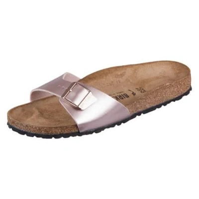 Abbildung von Birkenstock Madrid Narrow Pantolette flach, Damen, Größe: 39, Metallic copper Schuhe