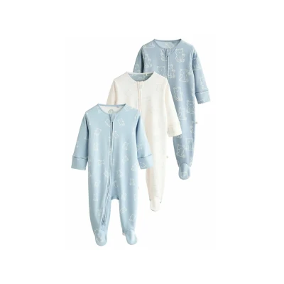 Abbildung von Next 3 PACK Regular FIT Strampler für Kinder, Größe: 74, Blue