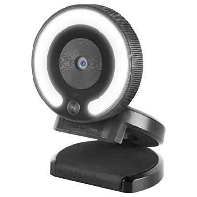 Abbildung von Mars Gaming MWPRO Schwarz, Full HD Webcam, 90º Optik, Beleuchtungsring, HQ Mikrofon