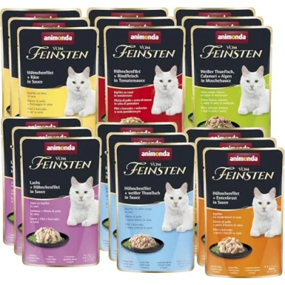 Abbildung von vom Feinsten Katzenfutter nass Filet Kreationen Mix (18 x 50g), ohne Getreide und Zucker von animonda, mitfrischen, fleischlichen Zutaten