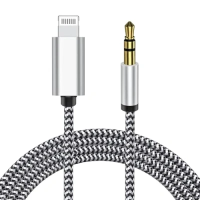 Abbildung von Apple MFi Zertifiziert AUX Kabel für iPhone 14, Lightning auf 3,5 mm Kopfhörerbuchse Adapter Stecker Stereo Audiokabel Kompatibel mit 13 12 Pro Max 11 XS XR X 8 7 Plus(Zebrafarbe)