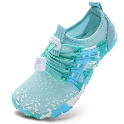 Abbildung von Barfußschuhe Kinder Barfussschuhe Wasserschuhe Mädchen Badeschuhe Barfuß Schuhe Aquaschuhe Schwimmschuhe Strandschuhe rutschfeste Schnell Trocknend（Blau 31EU）