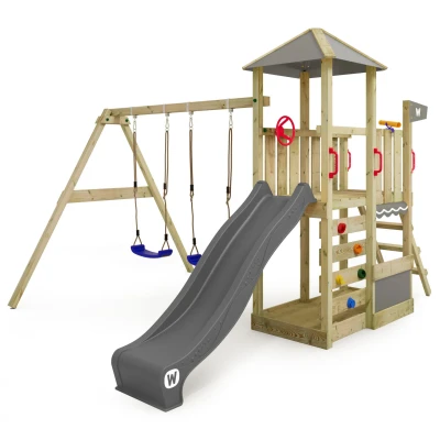 Abbildung von Spielturm Klettergerüst Smart Savana mit Schaukel &amp; anthraziter Rutsche WICKEY