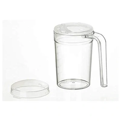 Abbildung von Homecraft Clear Polycarb Mug, Shatterproof Material, Choice of 2 Lids, Simple Drinking Cup and Mug for Limited Grip Range Motion, Ideal Medical Patients, Children, Elderly, Handicapped