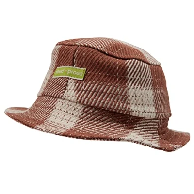 Abbildung von loud + proud Unisex Kinder Kariert, GOTS Zertifiziert Hut, Nougat, 45 48 EU